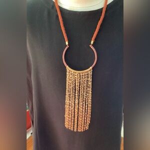 Anthropologie Lucienne Fringe Necklace 18” RARE